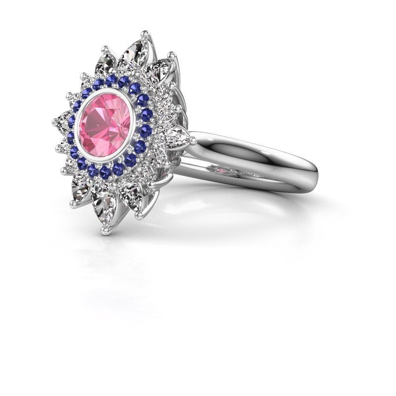 Image of Engagement ring Tianna 950 platinum pink sapphire 5 mm