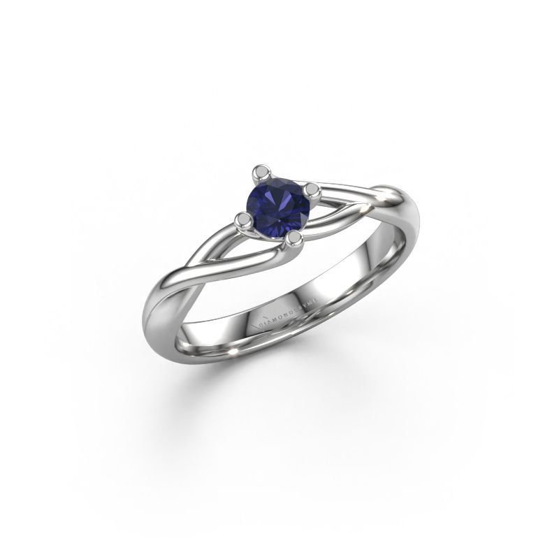 Verlovingsring Paulien 950 platina saffier 4 mm