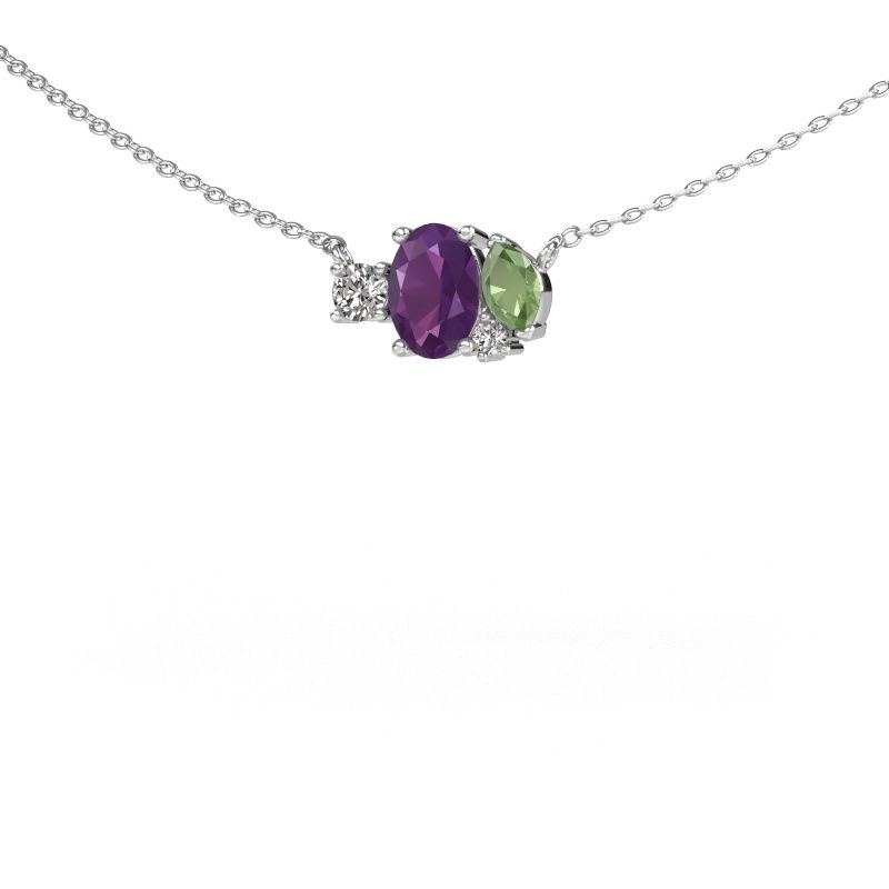 Anhänger Frauke OVL 585 Weißgold Amethyst 7x5 mm
