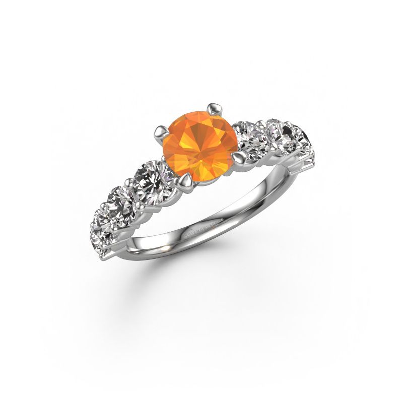 Verlobungsring Deja 950 Platin Citrin 6.5 mm