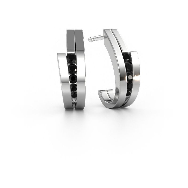 Ohrringe Cato 950 Platin Schwarz Diamant 0.30 crt