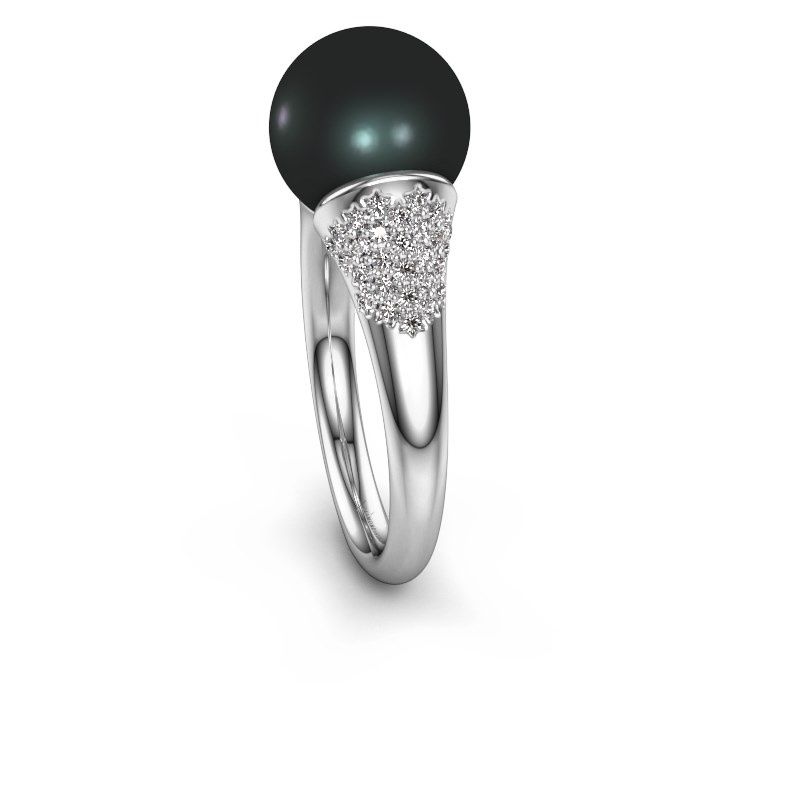 Afbeelding van Ring Loria 585 witgoud zwarte parel 10 mm