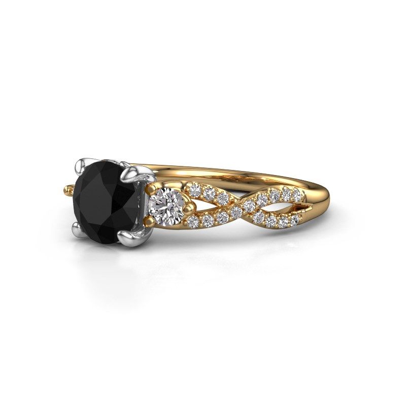 Afbeelding van Verlovingsring Marilou RND 585 goud zwarte diamant 1.66 crt