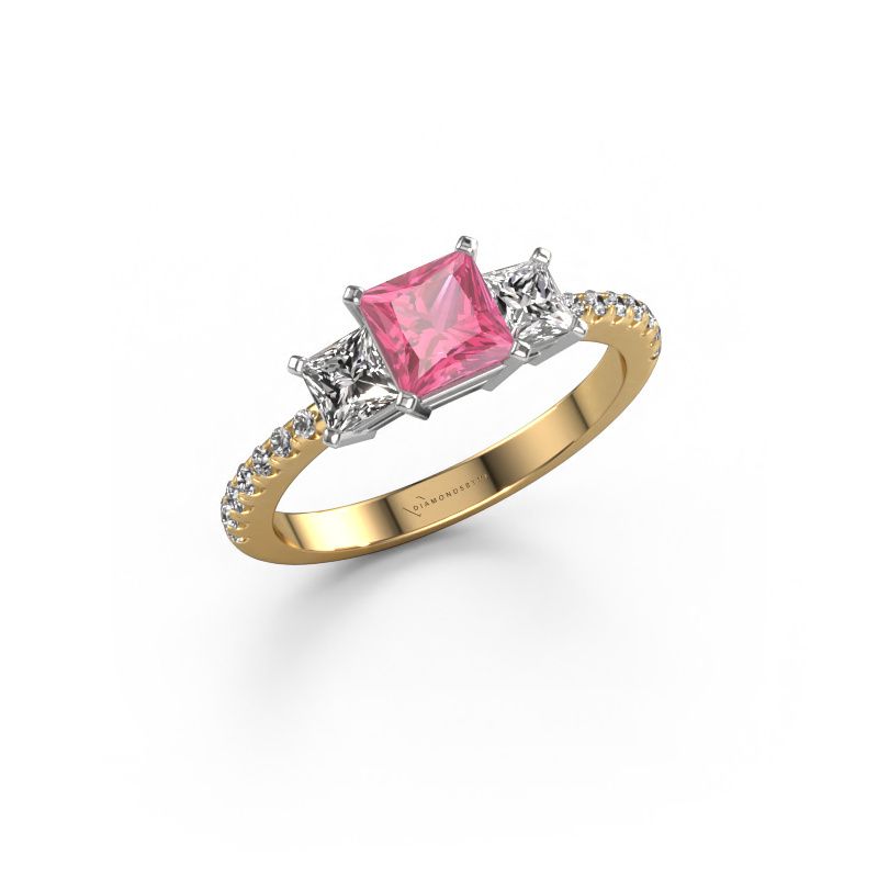 Engagement ring Dorla 585 gold pink sapphire 5 mm