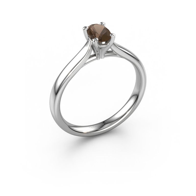 Verlobungsring Mignon OVL 1 950 Platin Rauchquarz 8x6 mm