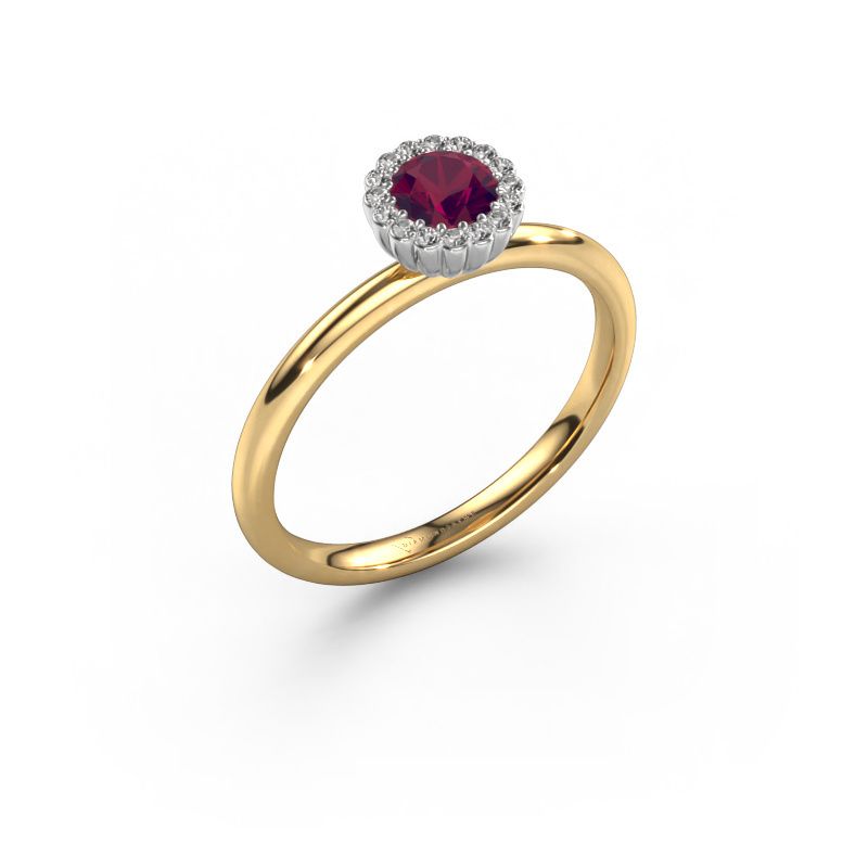 Engagement ring Queen 585 gold rhodolite 4.2 mm