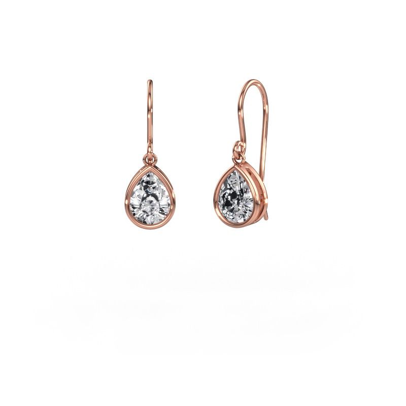 Boucles d'oreilles Lavon PER 585 or rose diamant 1.00 crt