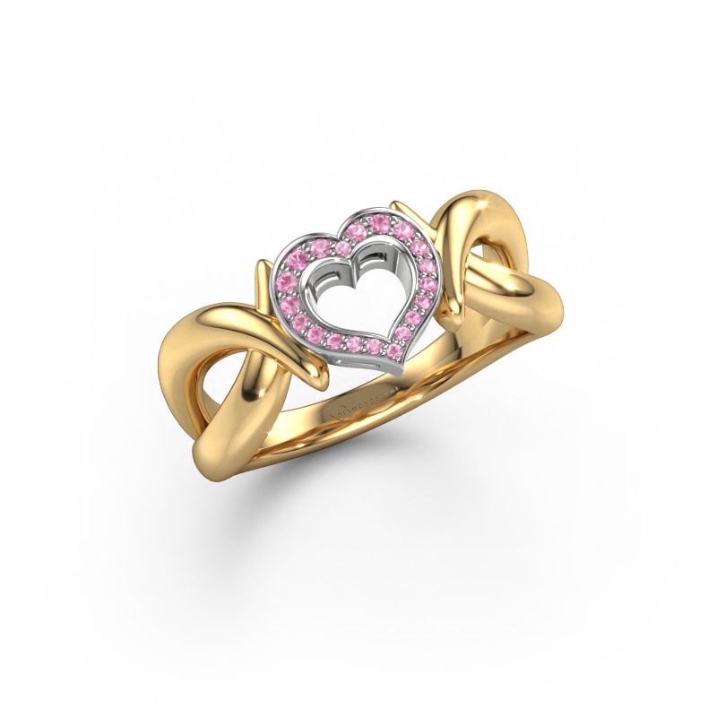 Ring Earlie 1 585 gold pink sapphire 1.1 mm