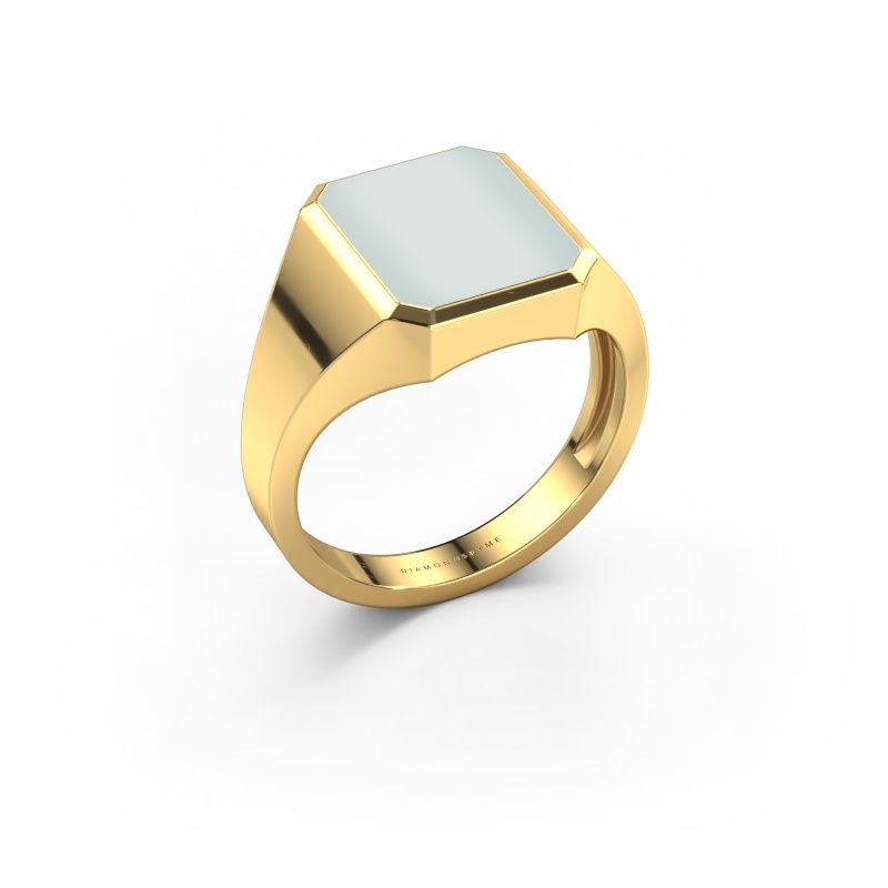 Chevalière Lars 2 light 585 or jaune nicolo verte 12x10 mm