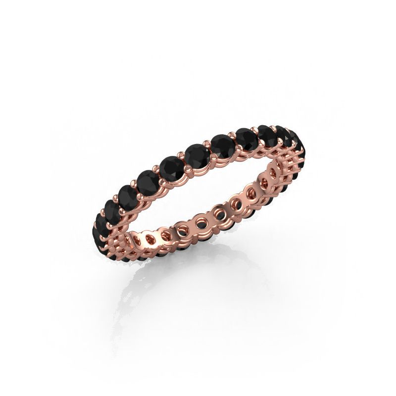 Vorsteckring Michelle full 2.4 585 Roségold Schwarz Diamant 1.716 crt