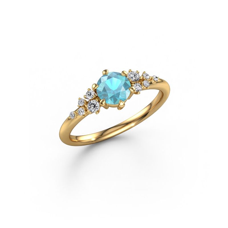 Ring Royce RND 585 gold blue topaz 5.5 mm