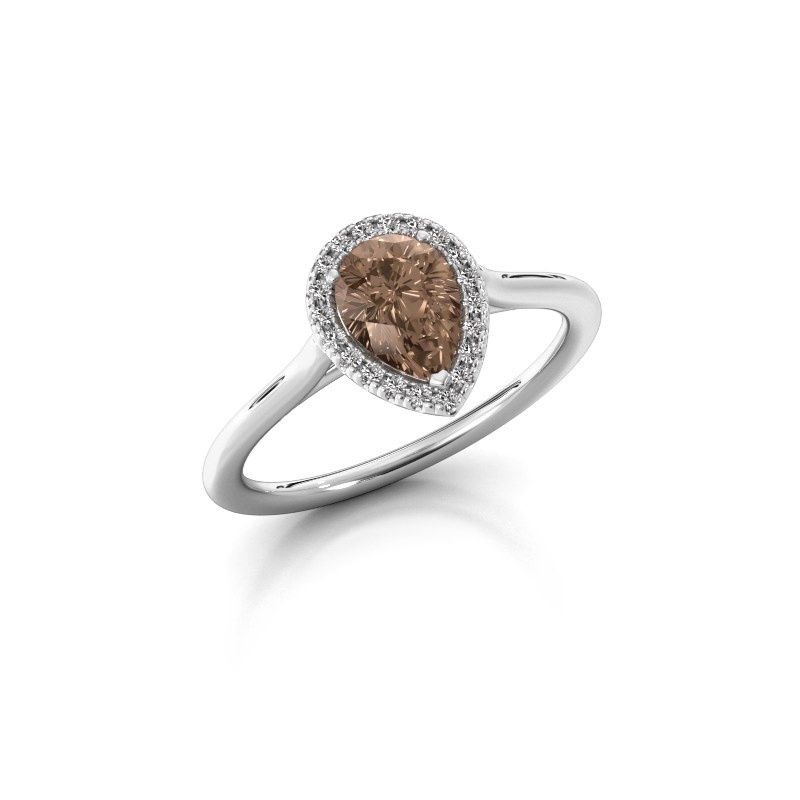 Image of Engagement ring seline per 1<br/>585 white gold<br/>Brown diamond 0.75 crt