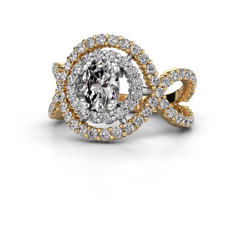 Image de Bague Chau<br/>585 or jaune<br/>Zircone 7x5 mm