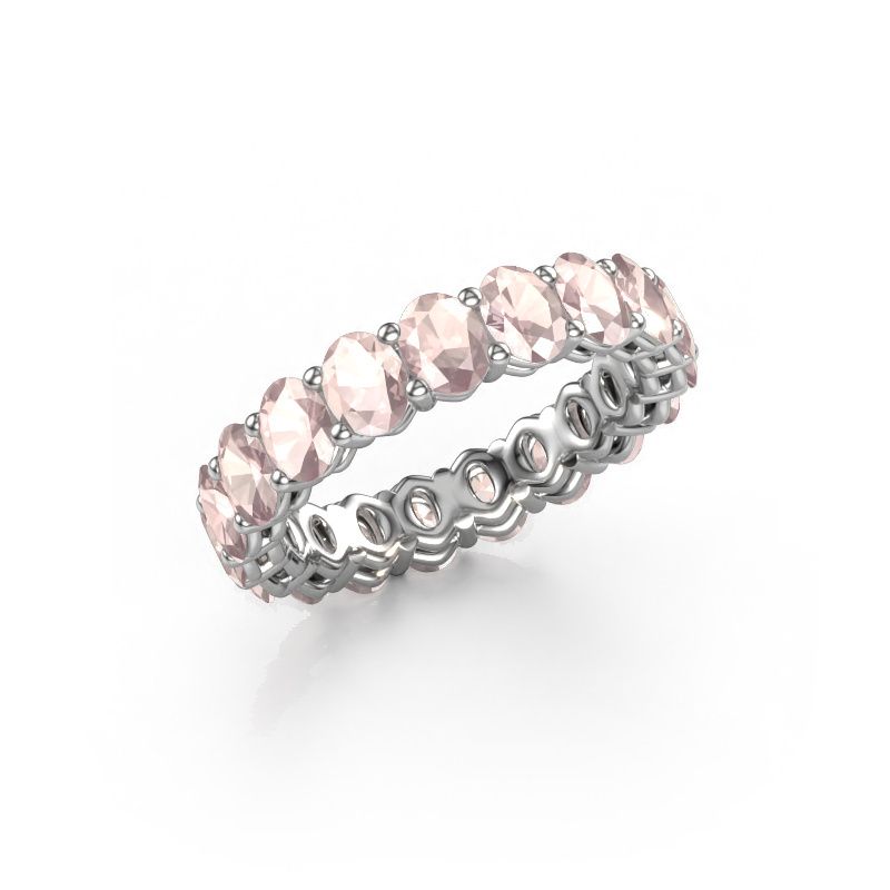 Stackable ring Heddy OVL 3.5x4.5 585 white gold morganite champagne 4.5x3.5 mm