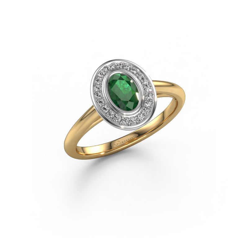Engagement ring Noud 1 OVL 585 gold emerald 6x4 mm