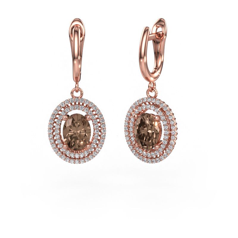 Pendants d'oreilles Karren 585 or rose diamant brun 2.84 crt