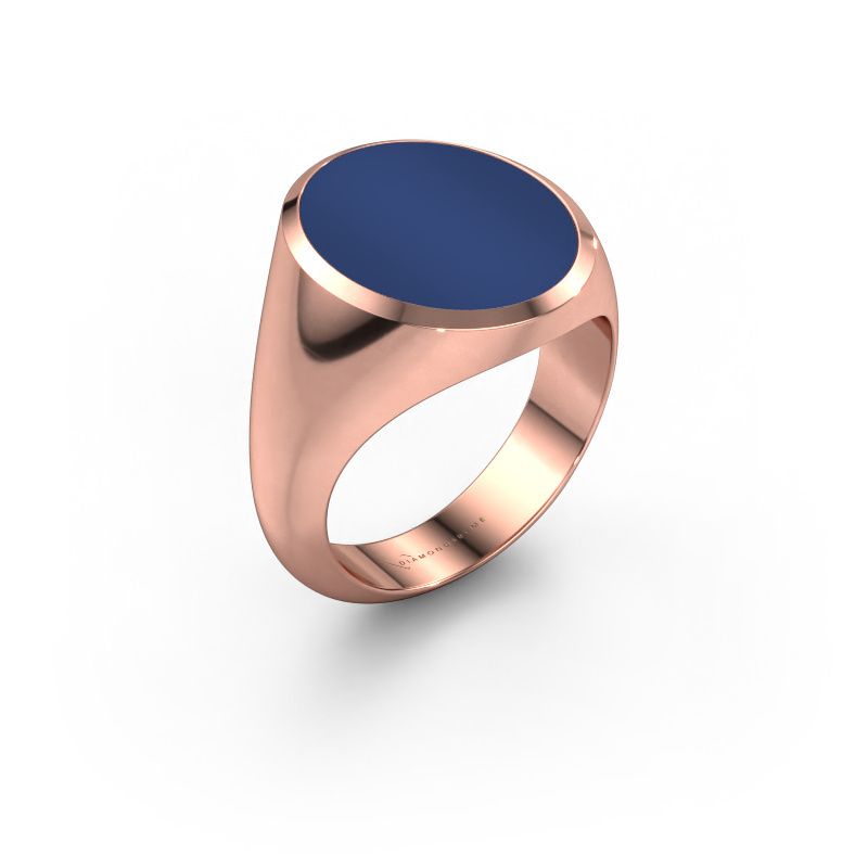 Chevalière Herman 6 585 or rose lapis lazuli 16x13 mm