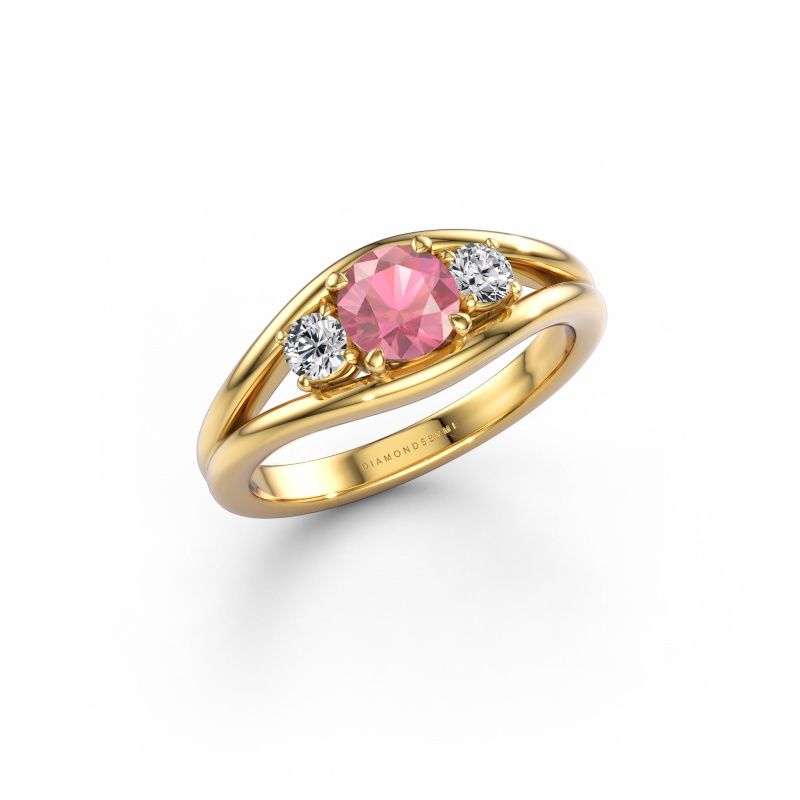 Ring Cassie RND 585 gold tourmaline pink 5.4 mm