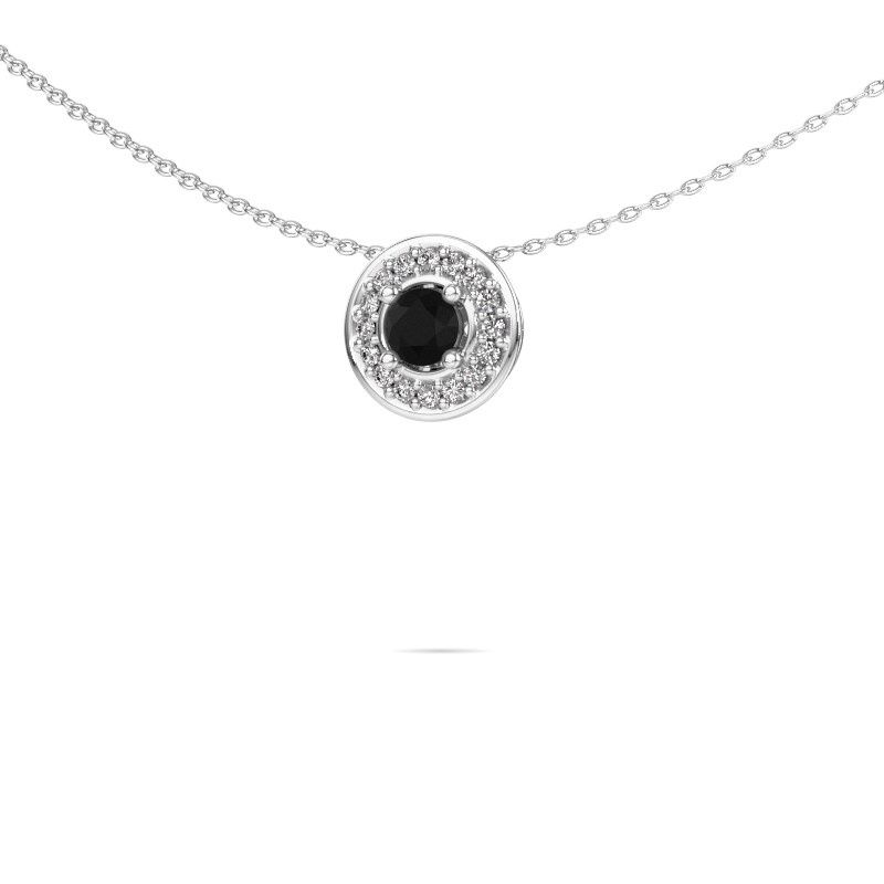 Anhänger Agaat 585 Weißgold Schwarz Diamant 0.42 crt