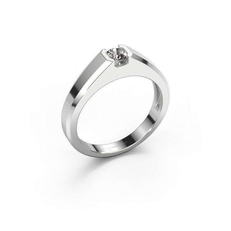Heren ring Indigo 585 witgoud diamant 0.30 crt