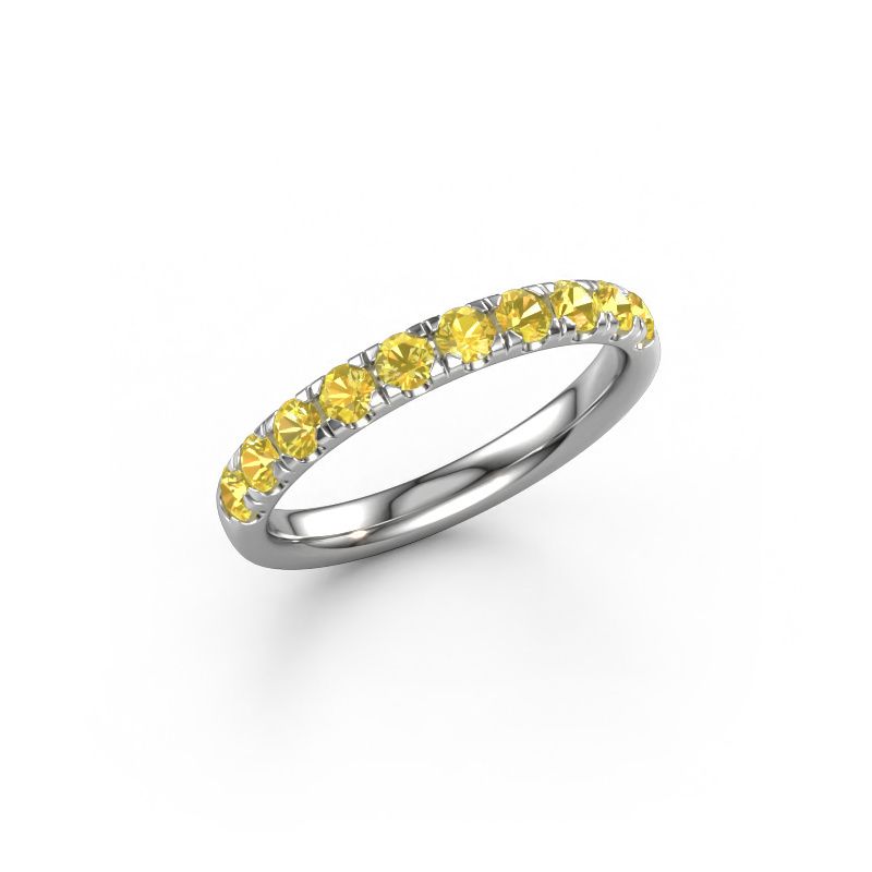 Stackable ring Jackie Half 585 white gold yellow sapphire 2.4 mm