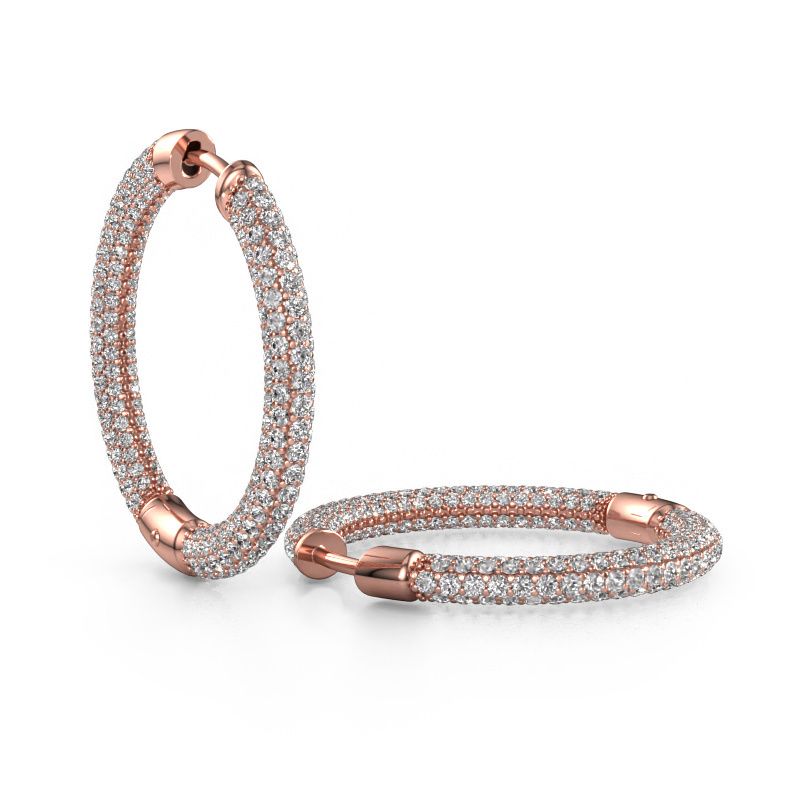 Creolen Hope 20mm 585 rosé goud zirkonia 1 mm