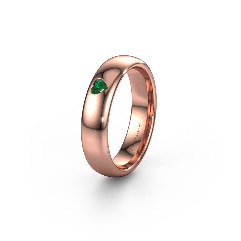 Bague d'amitié WH0101L35BPHRT 585 or rose emeraude ±5x2 mm