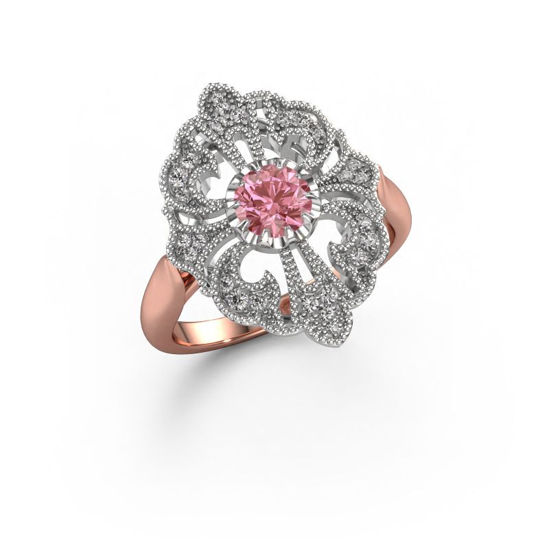 Engagement ring Naida 585 rose gold pink lab grown diamond 5 mm