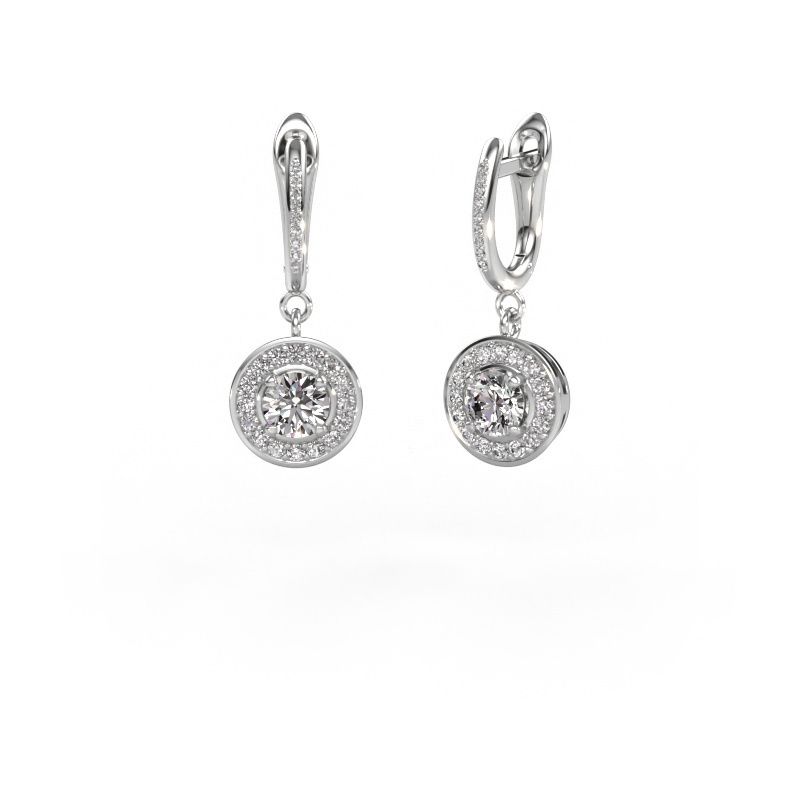 Pendants d'oreilles Ninette 2 950 platine diamant synthétique 1.429 crt