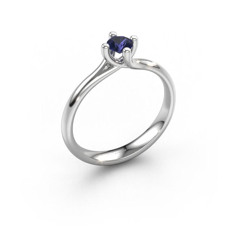 Engagement ring Dewi Round 950 platinum sapphire 4 mm