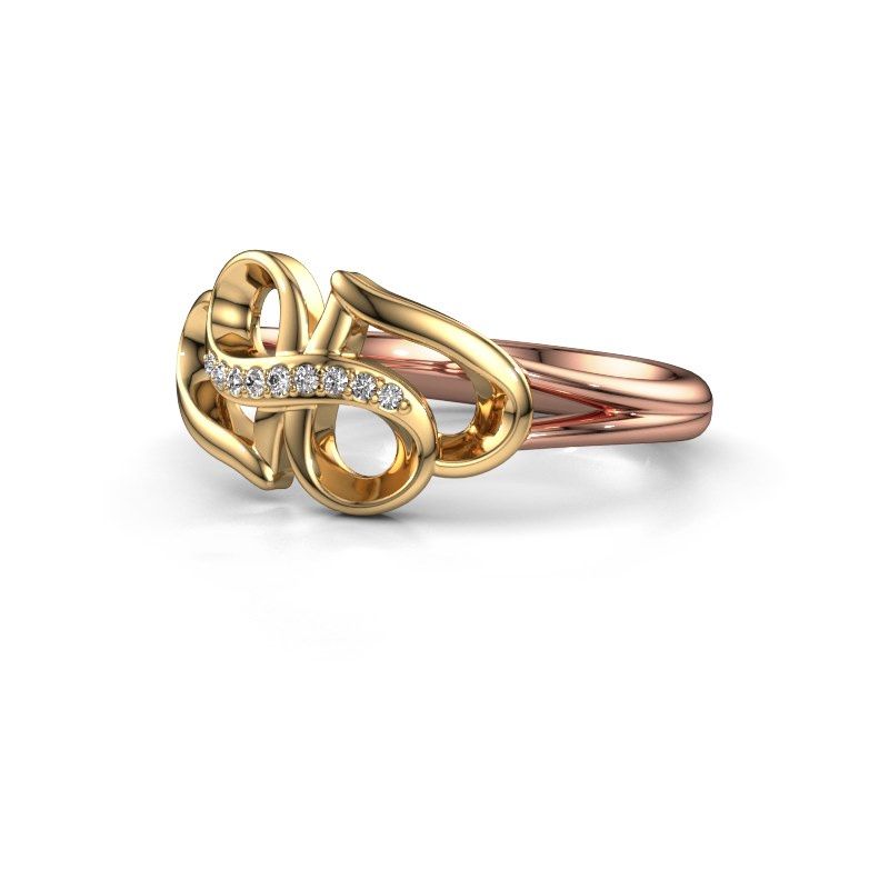 Image of Ring Rowie 585 rose gold zirconia 0.9 mm