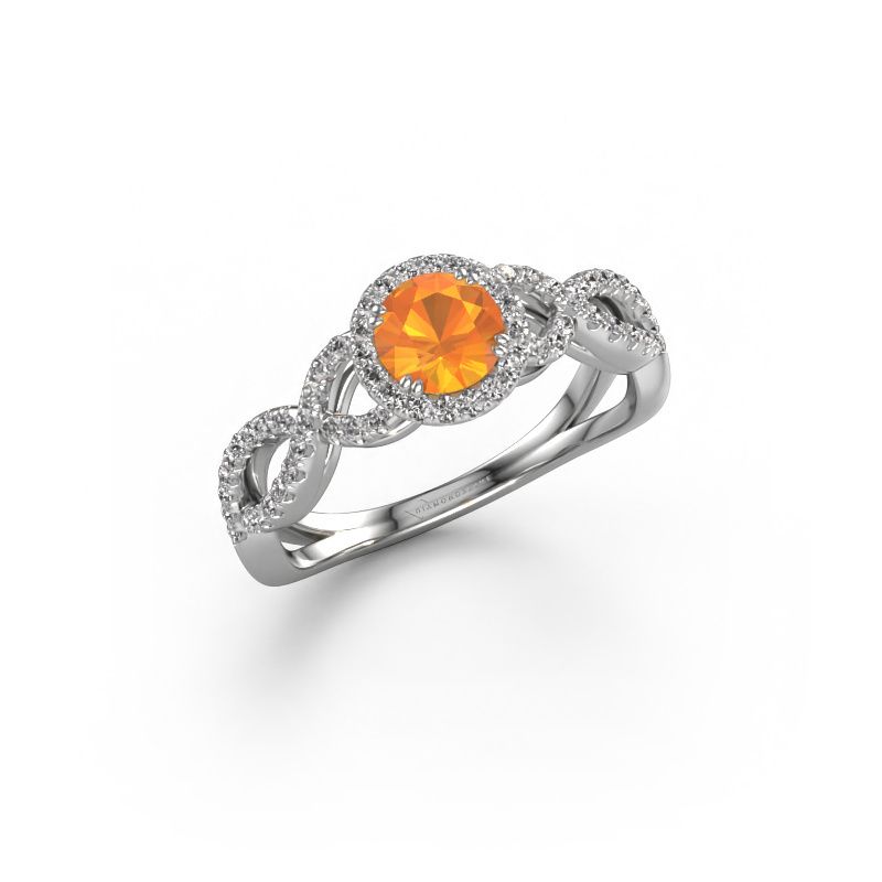 Bague de fiançailles Dionne rnd 950 platine citrine 5 mm