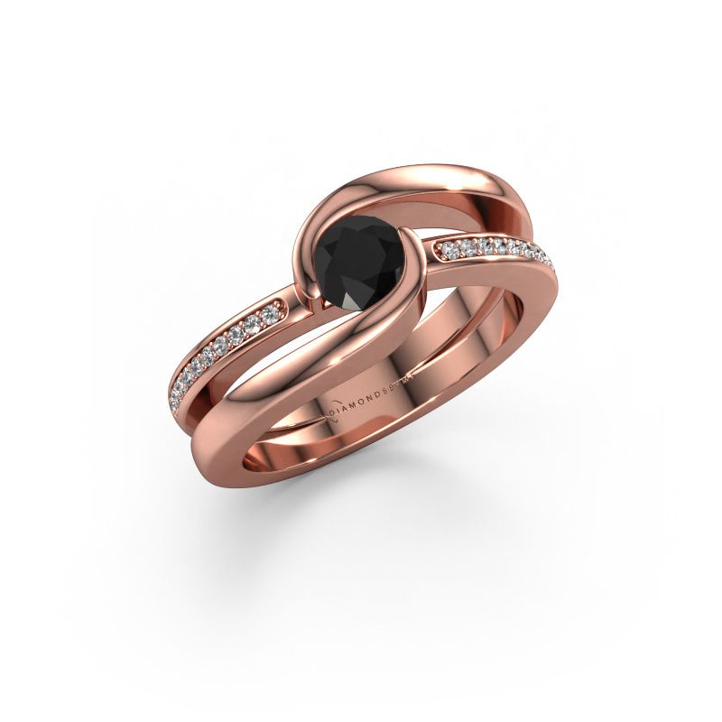 Ring Xenia 2 585 rose gold black diamond 0.70 crt