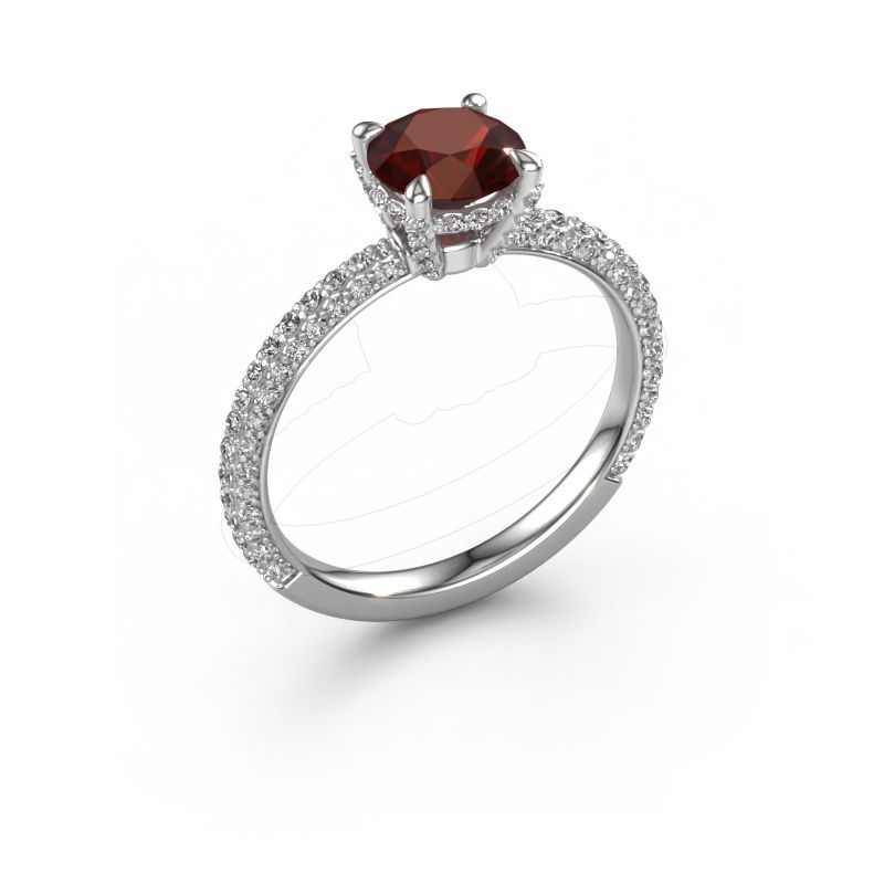 Engagement ring Saskia RND 2 585 white gold garnet 7 mm