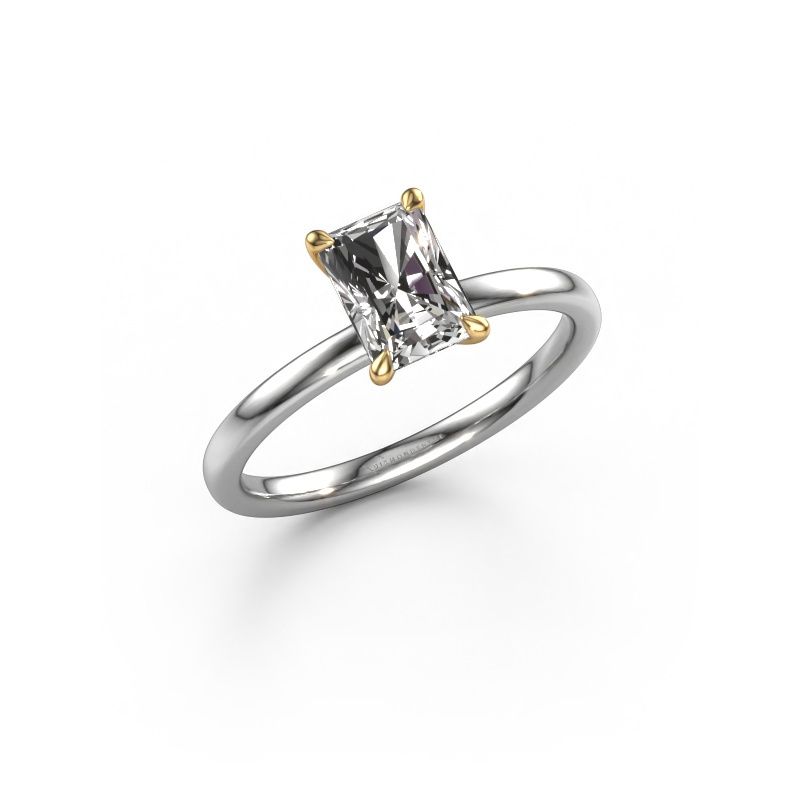 Engagement ring Crystal RAD 1 585 white gold custom diamond 7x5 mm