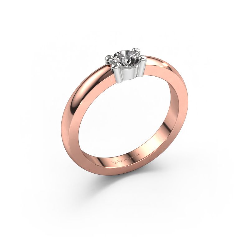 Bague Yasmin 1 585 or rose diamant synthétique 0.25 crt