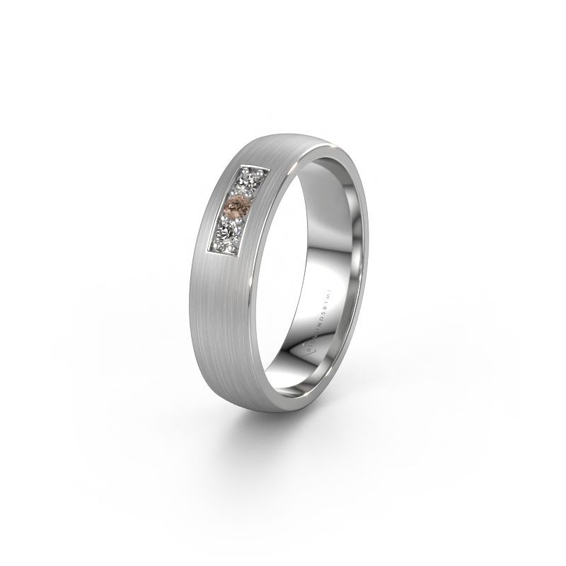 Wedding ring WH0110L25AM 950 platinum brown diamond ±5 x 1.7 mm