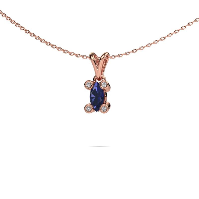 Image of Necklace Cornelia Marquis 585 rose gold sapphire 7x3 mm