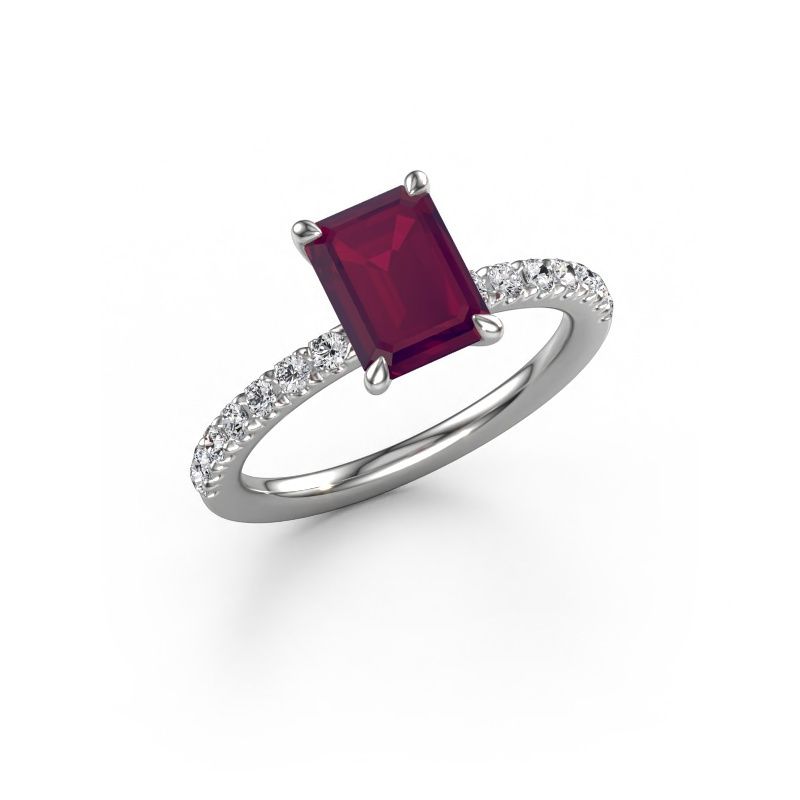 Verlobungsring Crystal EME 2 950 Platin Rhodolit 8x6 mm