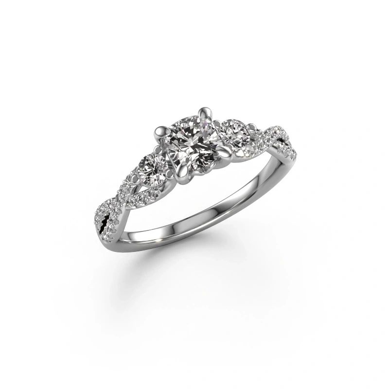 Image of Engagement Ring Marilou Cus<br/>585 white gold<br/>Diamond 0.69 crt