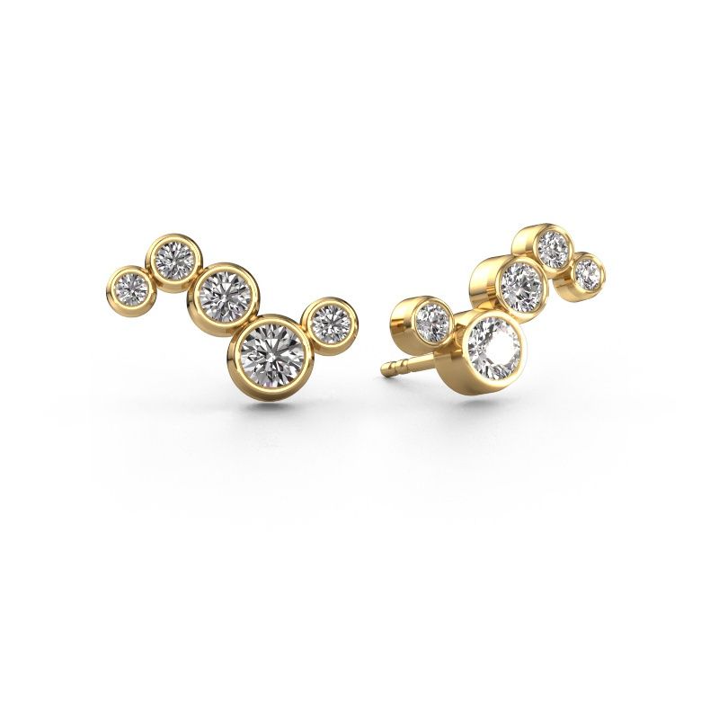 Boucles d'oreilles Ryan 585 or jaune diamant 1.02 crt