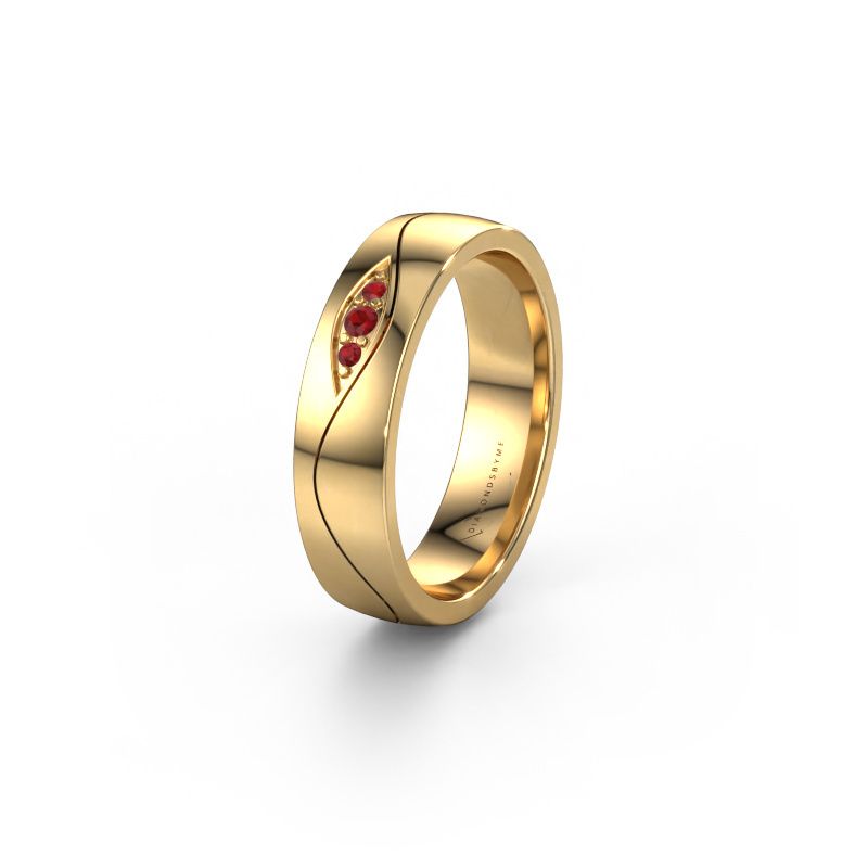 Wedding ring WH0730L25AP 585 gold ruby ±5x1.7 mm