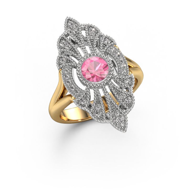 Engagement ring Hanna 585 gold pink sapphire 5 mm