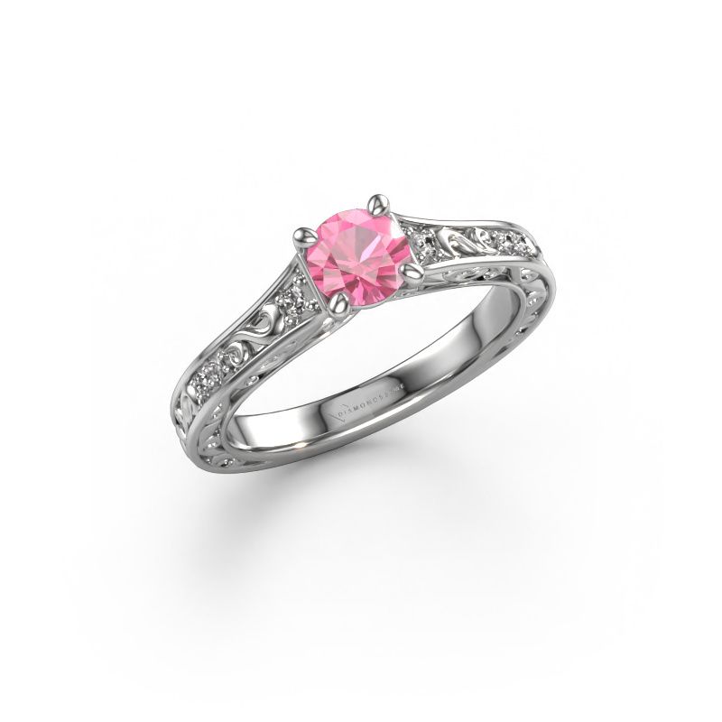 Engagement ring Mallory RND 950 platinum pink sapphire 5 mm