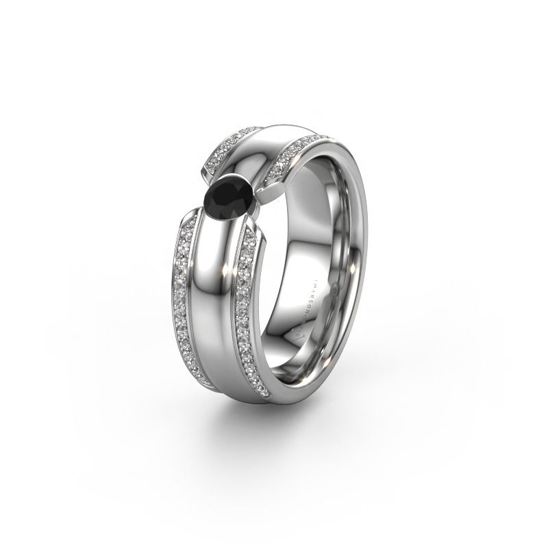 Ehering WHR0575L 585 Weißgold Schwarz Diamant ±7 x 2 mm