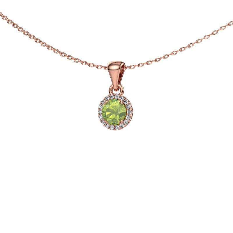 Pendant Seline rnd 585 rose gold peridot 4.7 mm