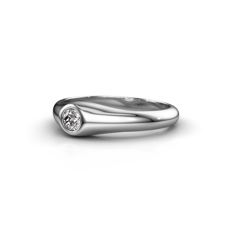 Image of Pinky ring thorben<br/>585 white gold<br/>Diamond 0.25 crt