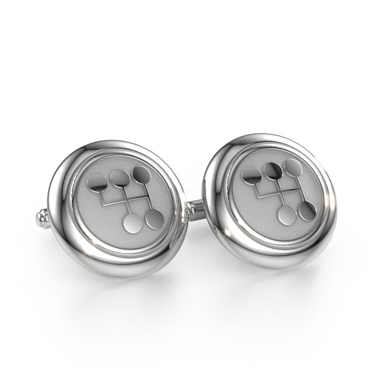 Boutons de manchettes Wannes 585 or blanc