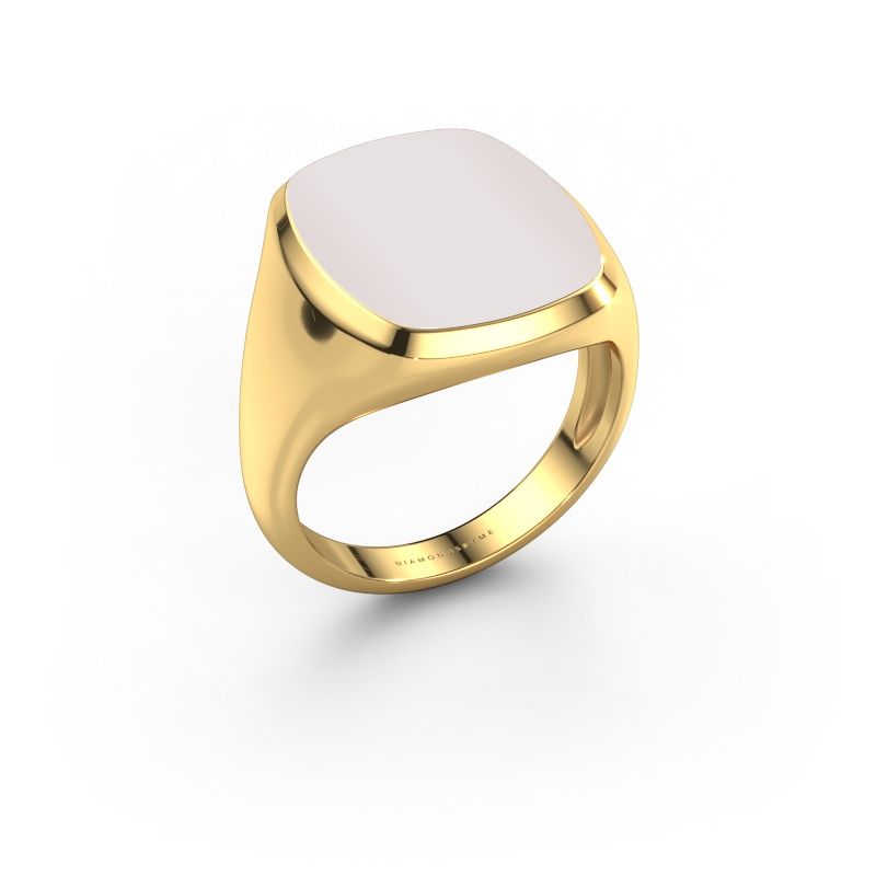 Chevalière Benjamin 4 Light 585 or jaune nicolo rouge 17x14 mm