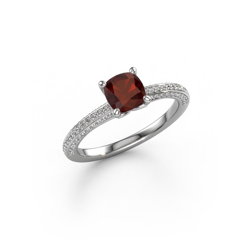 Bague de fiançailles Elenore cus 950 platine grenat 5.5 mm